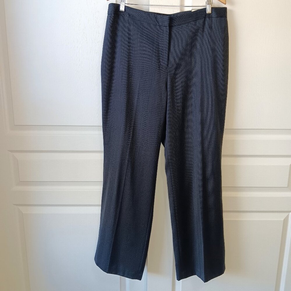 Ann Taylor Factory Women's Plus Blue Wool Blend Margo Straight Leg Pants Size 16